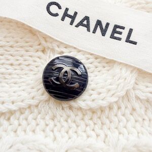 Vintage Chanel Black CC Logo Button | 2010s | Designer Replacement Button